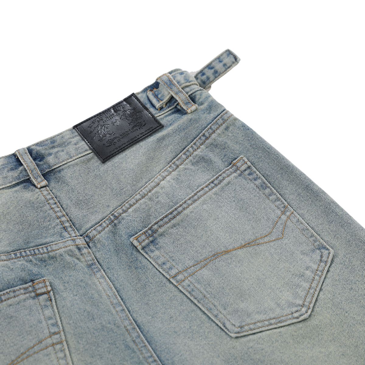 Vintage Washed Rhinestone Denim Bermuda Shorts