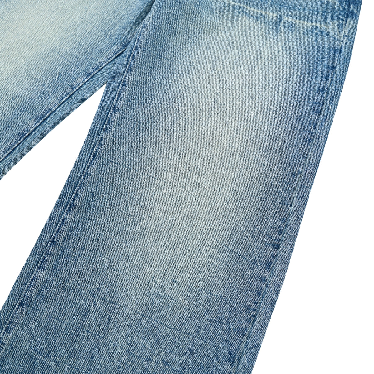 Medium Blue 3D-Whisker Baggy Jeans