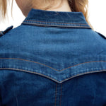 Vestido midi de mezclilla con botones en la parte delantera y manga larga