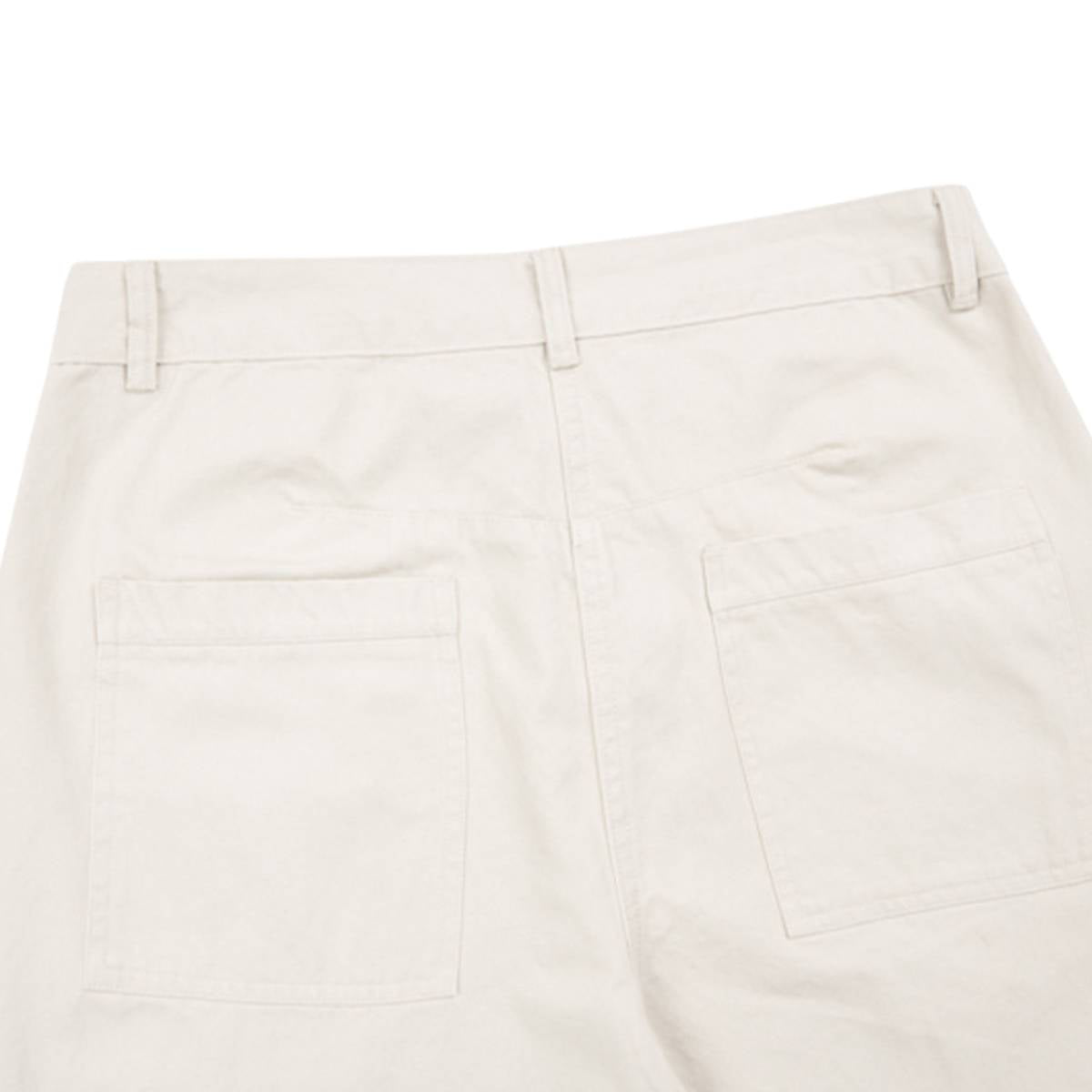 Pantalones de algodón con pierna ancha y color liso