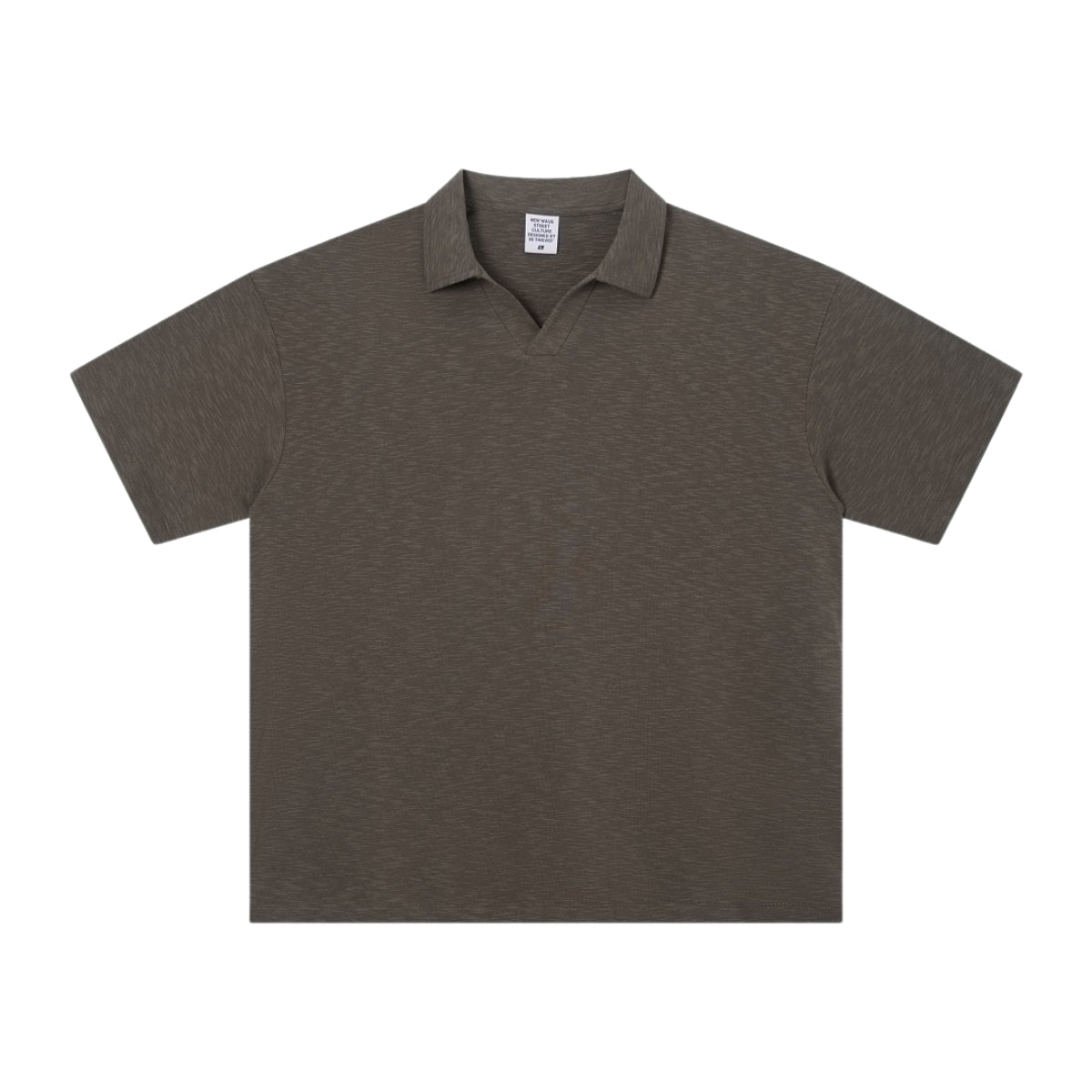 Retro Boxy Wool Blend Seagull Collar Polo Shirt
