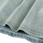 Ruched Denim Halter Mini Dress