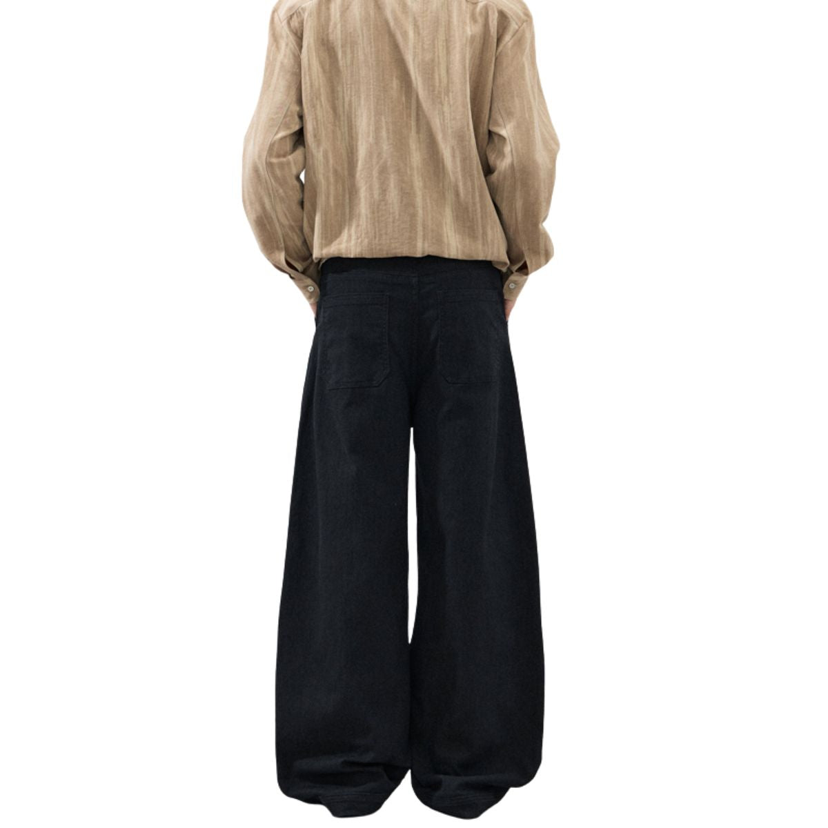 Balloon‑Cut Curved Wide Leg Trousers