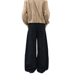 Balloon‑Cut Curved Wide Leg Trousers