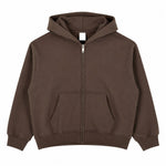 Boxy Cropped 340G Thermal Fleece Zip Hoodie