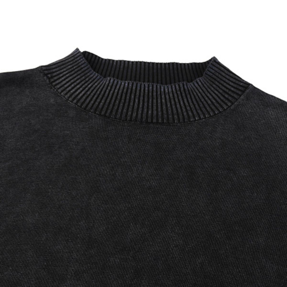 Vintage Snow Wash Cropped Cotton Knit Sweater