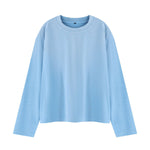 Spray Wash Cotton Relaxed Fit Long Sleeve Tee