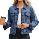 Women's Slim Fit Button Front Western Denim Jacket