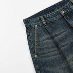 Vintage Washed Relaxed Crinkled Denim Jeans