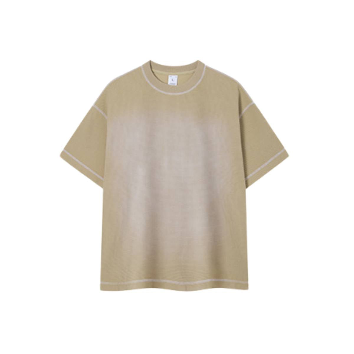 Vintage Waffle Knit Contrast Stitch Oversized T-Shirt