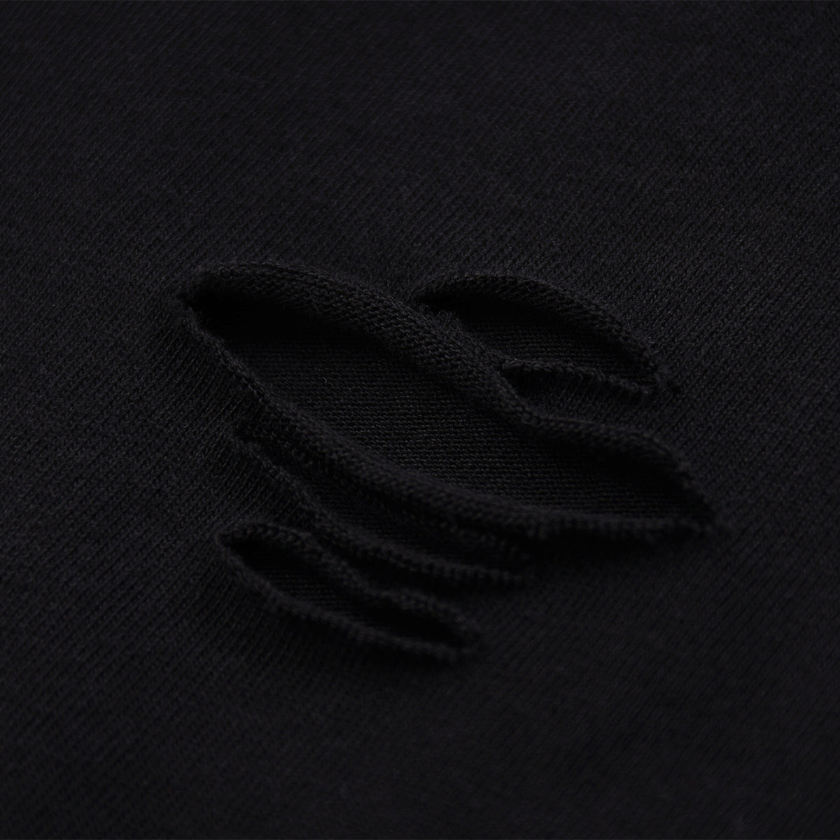 Black Washed Cotton Ripped Sweatshirt