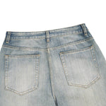Gradient Washed High Rise Curved Leg Loose Wide Leg Denim Jeans
