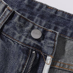 Wide Leg Distressed Paint Splatter Denim Jeans