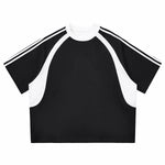 Raglan Sleeve Mesh Panel Sporty Tee