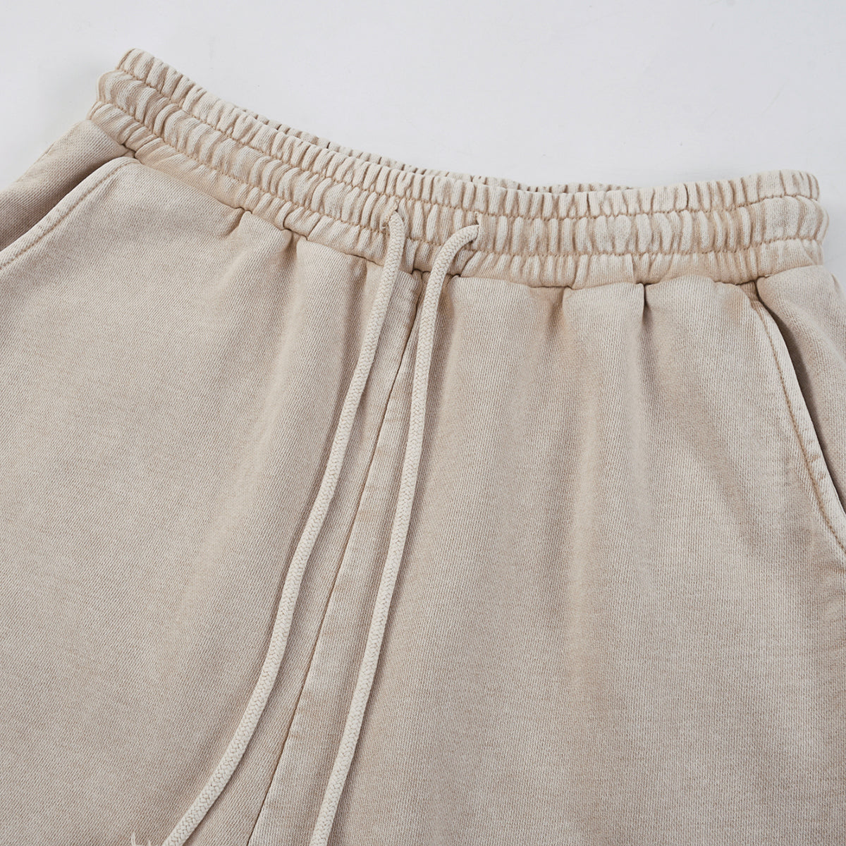 Men's Casual Washed Drawstring Sweat Shorts