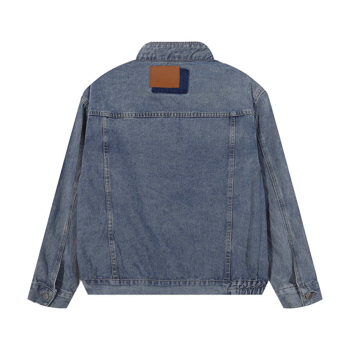 Zip-Up Washed Denim Jacket
