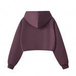 Women's Solid Zip-Front Cropped Hoodie