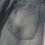 Faded Wash Vintage Relaxed Wide Leg Denim Jeans