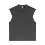 Camiseta sin mangas con borde reverso sin rematar de 8 oz