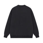 Black Stone Wash Sweatshirt Cardigan