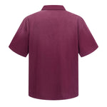 Retro Distressed Cotton Vintage Wash Polo T-Shirt