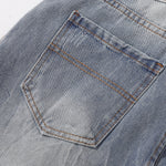 High-Waist Washed Denim Bermuda Shorts