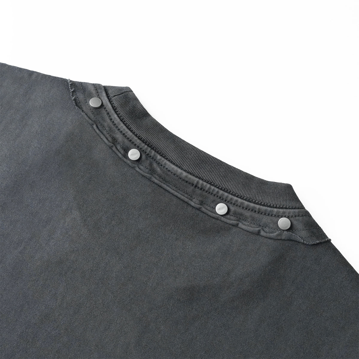Rivet Detail Washed Boxy Fit T-Shirt