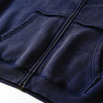 Oversized Vintage Washed Zip Up French Terry Hoodie