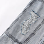 Spray-Painted Patchwork Distressed Baggy Jeans