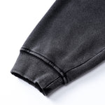 Front Pocket Button Detail Oversized Washed Hoodie