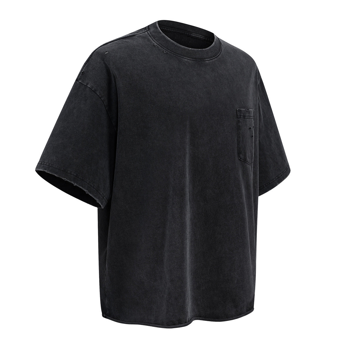 Utility Pocket Distressed Washed Oversized Street Tee