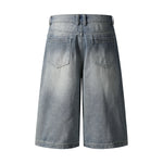 Vintage Wash Straight Leg Denim Bermuda Shorts