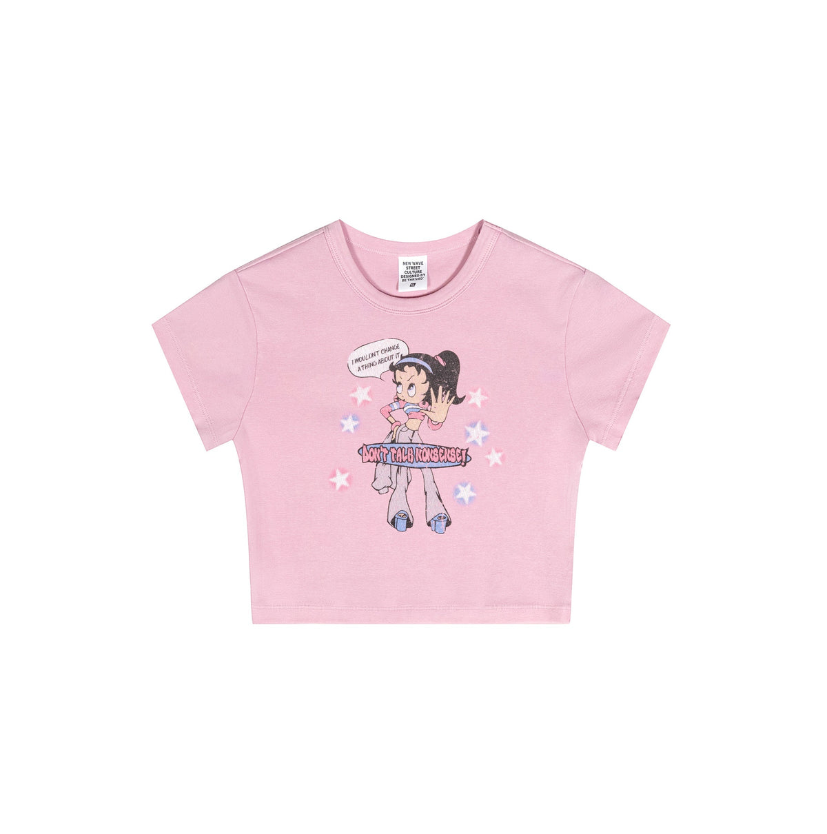Cap Sleeves Graphic Crop Top-INNBLAC Fashion Apparel