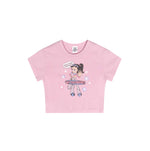 Cap Sleeves Graphic Crop Top-INNBLAC Fashion Apparel
