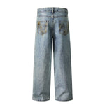 Grunge-Style Paint-Splatter Baggy Jeans