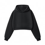 Women's Solid Color Relaxed Cropped Hoodie