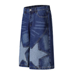 Star Patchwork Denim Bermuda Shorts