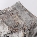 Streetwear Printed Straight Leg Jeans