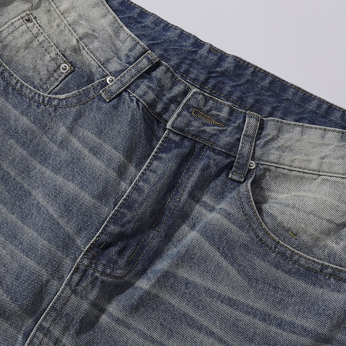 Heavy Wash High-Rise Straight Leg Jeans