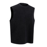 Vintage Washed Knitted Sleeveless Fitted Tank Top
