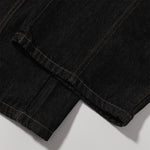 Contrast Stitching Detail Wide Leg Denim Pants