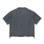 Distressed Oversized Raw Hem Tee