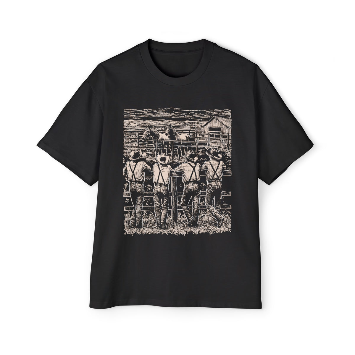 Western Cowboy Vintage Graphic Tee-INNBLAC Fashion Apparel
