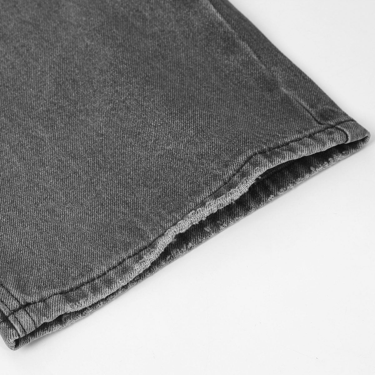 Vintage Wash Ripped Knee Straight-Leg Jeans