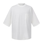 Washed Raw-Edge Pocket Clean Fit Crew Neck Tee