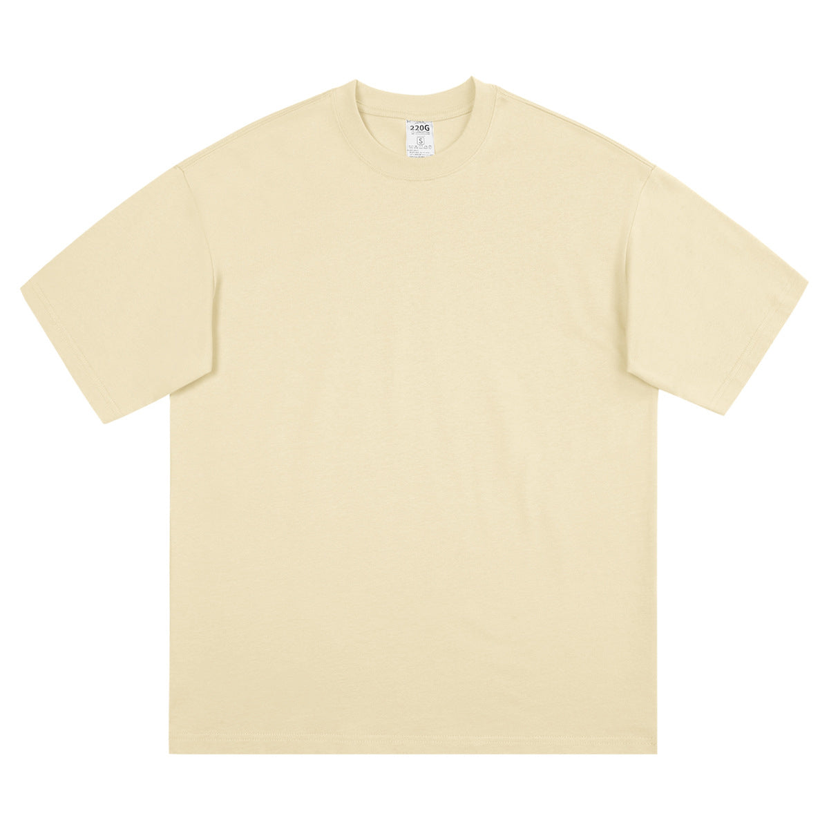 Camiseta de algodón de color liso y corte relajado de 6,6 oz