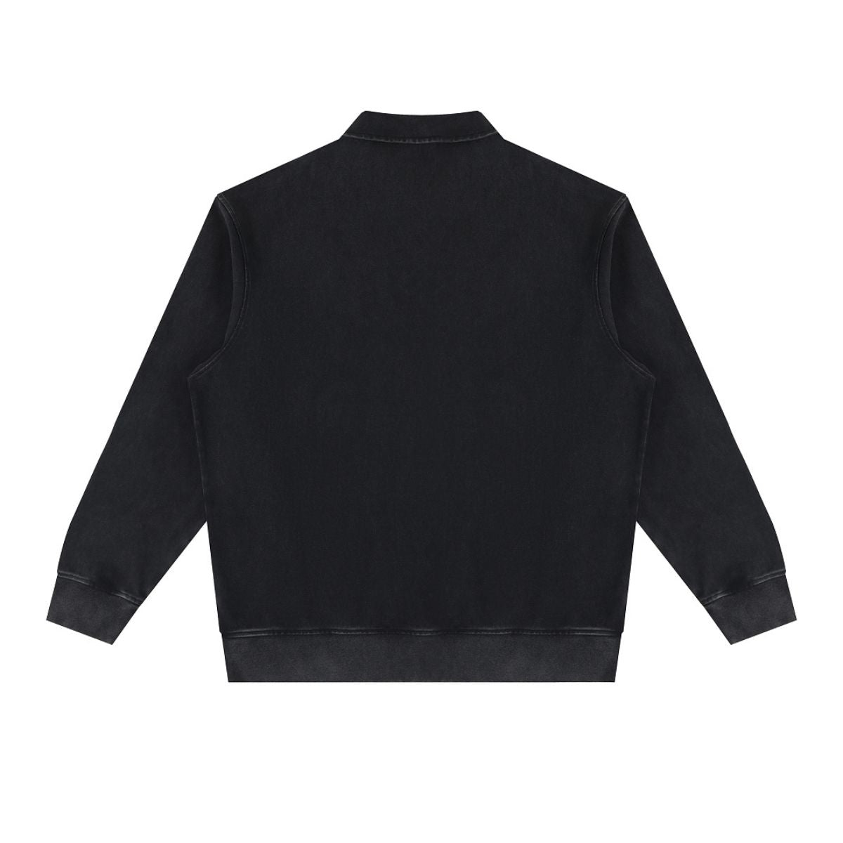 Heavyweight Washed Stand Collar Zip Polo Sweatshirt
