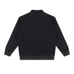 Heavyweight Washed Stand Collar Zip Polo Sweatshirt