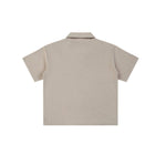 Waffle Knit Lapel Polo T Shirt