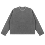 Heavyweight Washed Waffle Cotton Long Sleeve Tee 340G